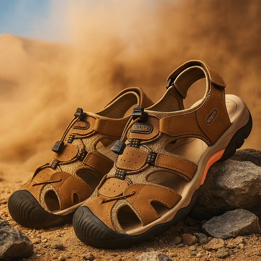 Men's Leather Closed Toe Sandal