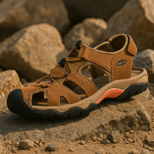 Men's Leather Closed Toe Sandal