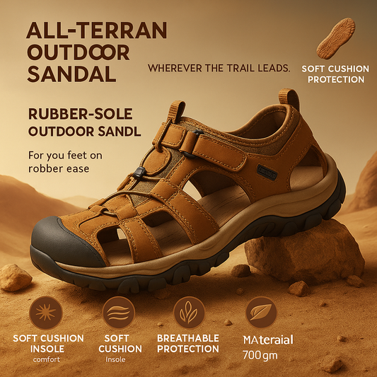 Men's Leather Closed Toe Sandal